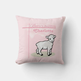 , Baptisme, Roze, Meisje, Lamb Kussen