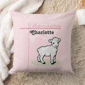 , Baptisme, Roze, Meisje, Lamb Kussen (Deken)