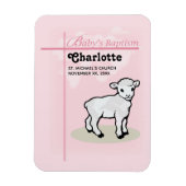 , Baptisme, Roze, Meisje, Lamb Magneet (Verticaal)