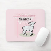 , Baptisme, Roze, Meisje, Lamb Muismat (Met muis)