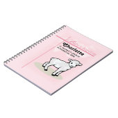 , Baptisme, Roze, Meisje, Lamb Notitieboek (Linkerzijde)