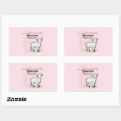 , Baptisme, Roze, Meisje, Lamb Rechthoekige Sticker (Vel)