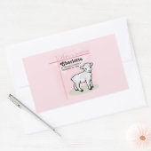 , Baptisme, Roze, Meisje, Lamb Rechthoekige Sticker (Envelop)