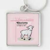 , Baptisme, Roze, Meisje, Lamb Sleutelhanger (Voorkant)