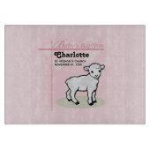 , Baptisme, Roze, Meisje, Lamb Snijplank (Voorkant)