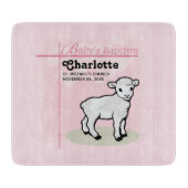 , Baptisme, Roze, Meisje, Lamb Snijplank (Voorkant)