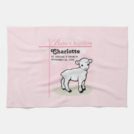 , Baptisme, Roze, Meisje, Lamb Theedoek