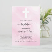 Baptisme roze sky girl over de minimalistische mod kaart (Staand voorkant)