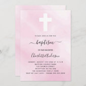 Baptisme roze sky girl over de minimalistische mod kaart (Voorkant / Achterkant)