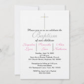 Baptisme roze triplets uitnodiging (Voorkant)