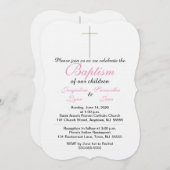 Baptisme roze tweelingen kaart (Voorkant / Achterkant)