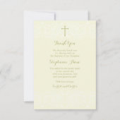 Baptisme Sage Delicate Floral Lace Bedankkaart (Voorkant)