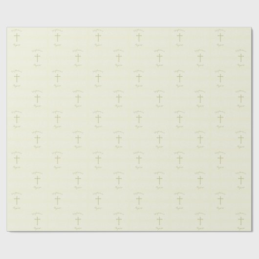 Baptisme Sage Delicate Floral Lace Cadeaupapier (Vlak)