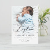 Baptisme Script Elegant Religant Aangepast met fot Kaart (Staand voorkant)