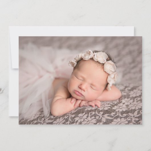 Baptisme Script Shiny Blush Photo Invitation Kaart (Achterkant)