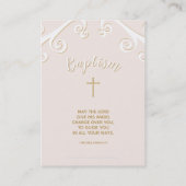 Baptisme Scroll in roze en goud Visitekaartje (Achterkant)