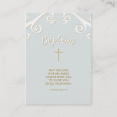 Baptisme Scrollen in Powder Blue en Gold Visitekaartje (Achterkant)