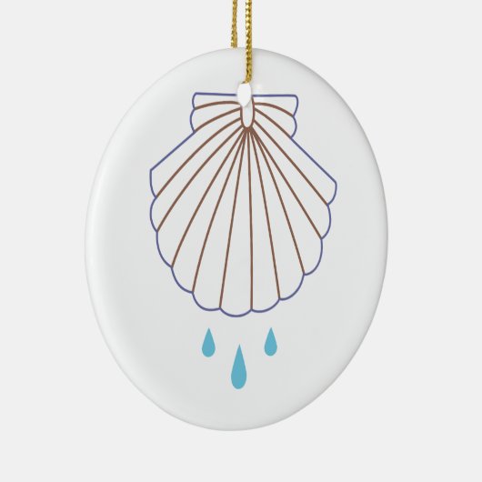 Baptisme Shell Applique Keramisch Ornament (Rechts)