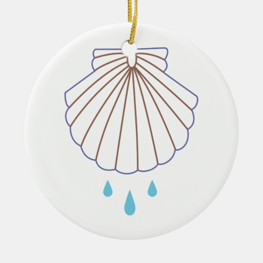 Baptisme Shell Applique Keramisch Ornament (Voorkant)