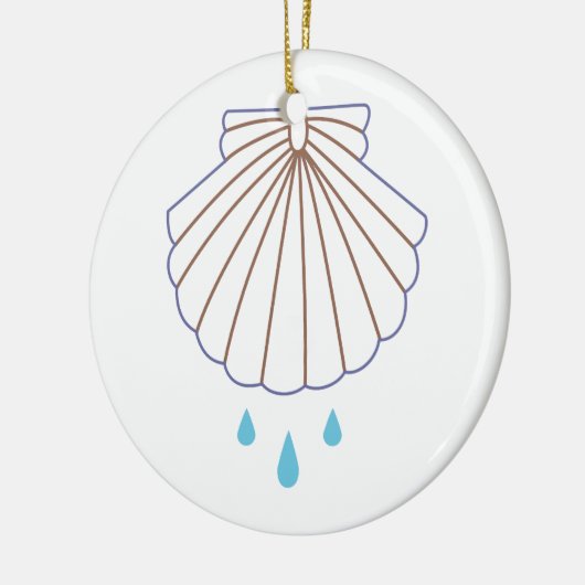 Baptisme Shell Applique Keramisch Ornament (Links)
