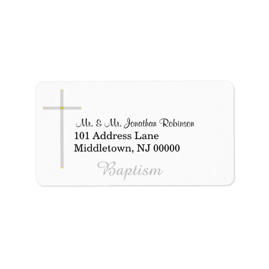 Baptisme Silver Cross-Adresetiketten Etiket (Voorkant)