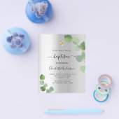 Baptisme Silver Eucalyptus budget-uitnodiging Flyer (Enkel)