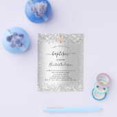 Baptisme Silver Glitter Gold Baptisme-uitnodiging Flyer (Enkel)