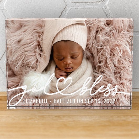 Baptisme Simple Elegant modern Heart Baby Fotoblokken