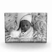 Baptisme Simple Elegant modern Heart Baby Fotoblokken (Voorkant)