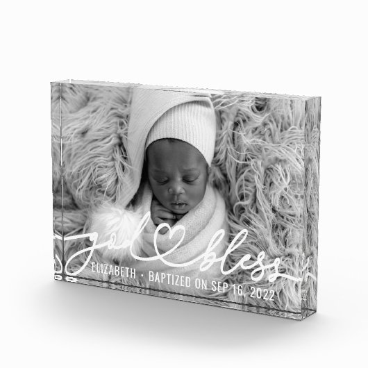 Baptisme Simple Elegant modern Heart Baby Fotoblokken (Rechts)