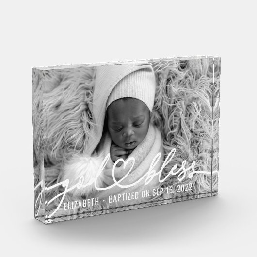 Baptisme Simple Elegant modern Heart Baby Fotoblokken (Links)