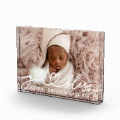 Baptisme Simple Elegant modern Heart Baby Fotoblokken (Rechts)