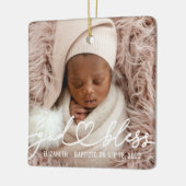 Baptisme Simple Elegant Moderne Heart Baby Foto Keramisch Ornament (Links)