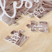 Baptisme Simple Elegant Moderne Heart Baby Foto Legpuzzel (Zijkant)