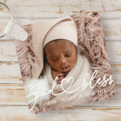 Baptisme Simple Elegant Moderne Heart Baby Foto Sleutelhanger