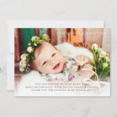 Baptisme Simple Moderne Elegant Chic-foto Bedankkaart (Voorkant)