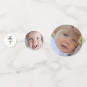 Baptisme stoffige blauwe bloemen confetti (Voorkanten)