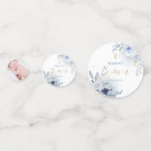 Baptisme stoffige blauwe bloemen confetti (Achterkanten)