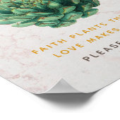 Baptisme Succulent Favors Green Gold Botanical Pos Poster (Hoek)