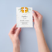 Baptisme sunflower eucalyptus budget uitnodiging flyer (Hand)