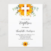 Baptisme sunflower eucalyptus budget uitnodiging flyer (Voorkant)