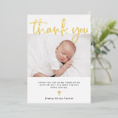 Baptisme | Twee foto Hartelijk dank voor Gold Foil Folie Uitnodiging (Staand Voorkant)