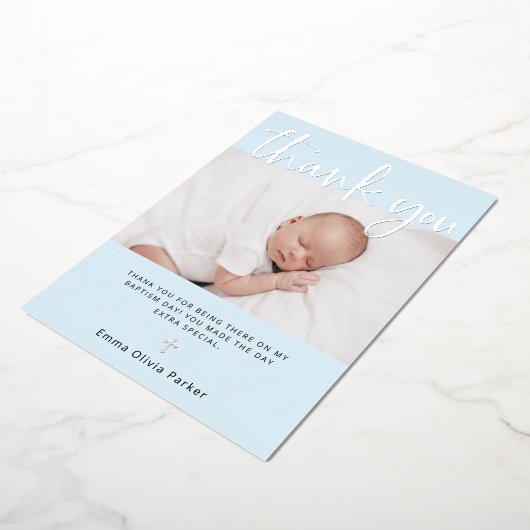 Baptisme | Twee foto Hartelijk dank voor uw kaart  (Gedraaid)