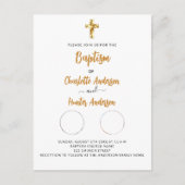 Baptisme tweeling witte foto genderneutraal uitnodiging briefkaart (Voorkant)