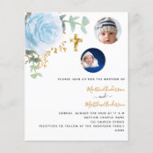 Baptisme tweelingt jongens foto foto-budgetuitnodi (Voorkant)