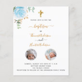 Baptisme tweelingt jongens foto foto-budgetuitnodi flyer (Voorkant)