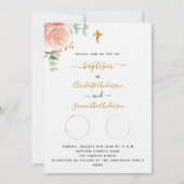 Baptisme tweet meisjes witte foto luxe kaart (Voorkant)