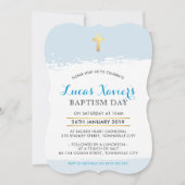 BAPTISME UITNODIGEN schattige moderne kruis borste Kaart (Voorkant)