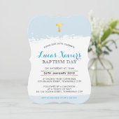 BAPTISME UITNODIGEN schattige moderne kruis borste Kaart (Staand voorkant)