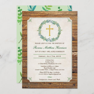 Baptisme-uitnodiging. Groen langoest Kaart